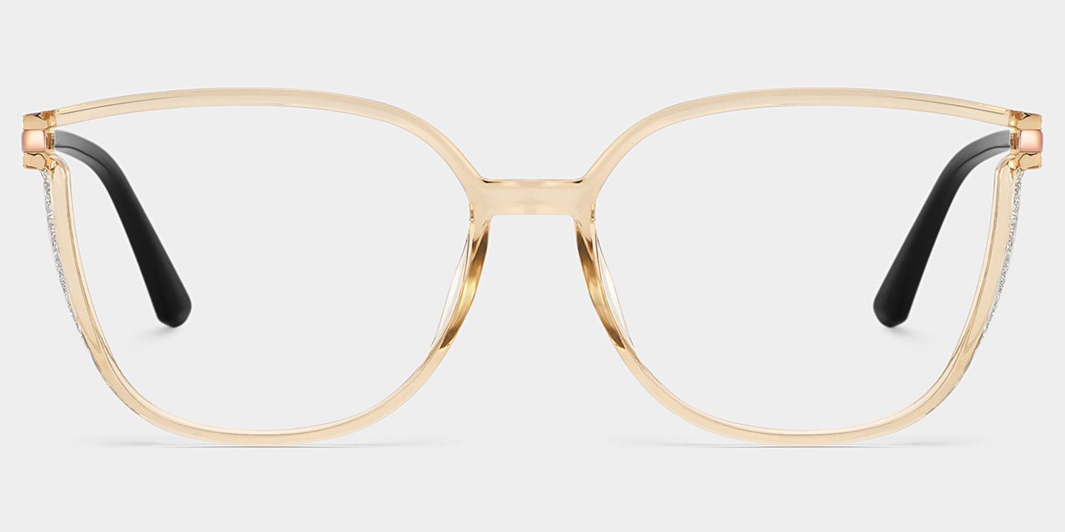 Annalisa Square Beige Thin Frame Glasses | Zeelool1
