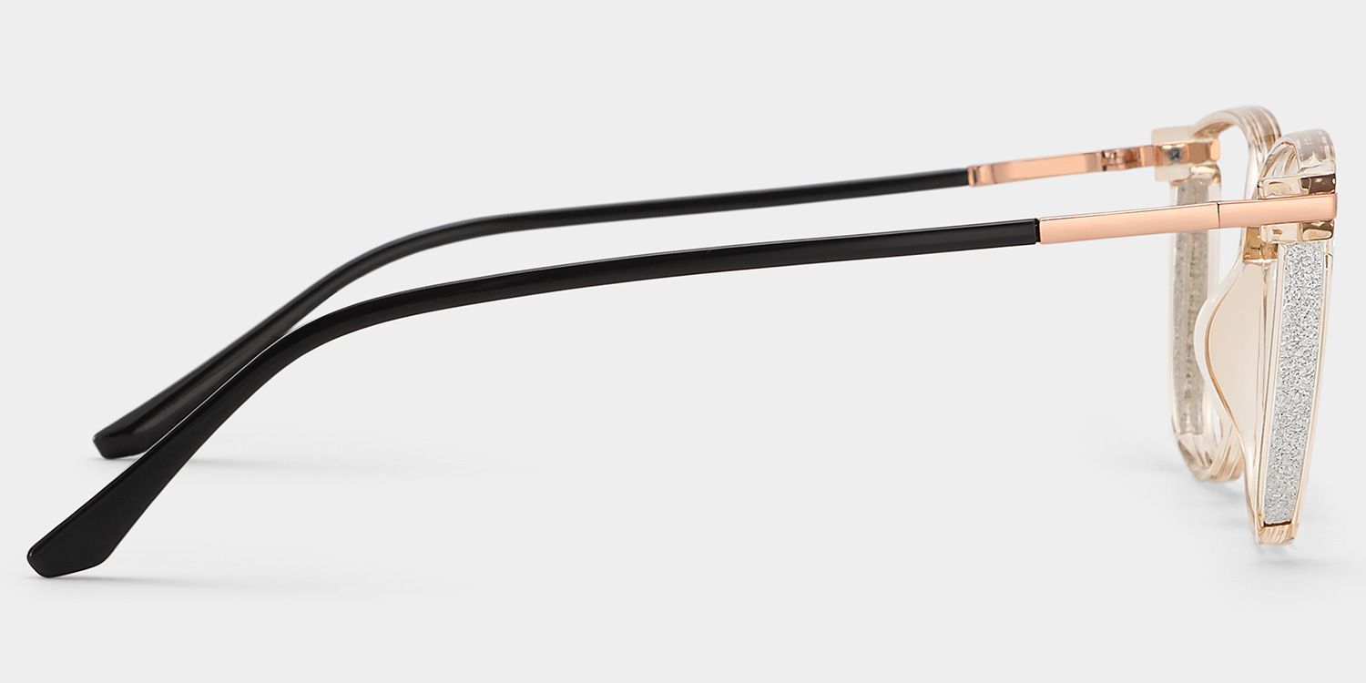 Annalisa Square Beige Thin Frame Glasses | Zeelool4