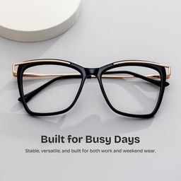 Krystle Square Black Glasses0