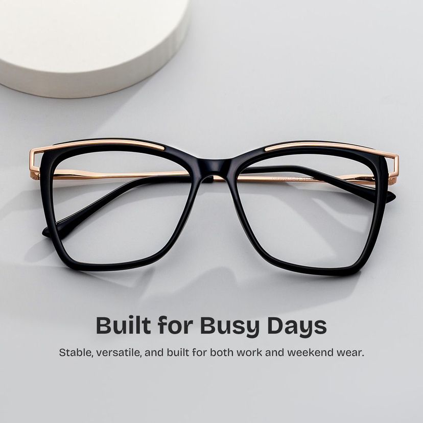 Krystle Square Black Glasses