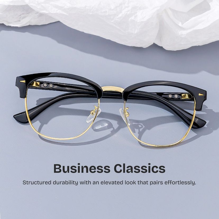 Lasha Browline Black Glasses