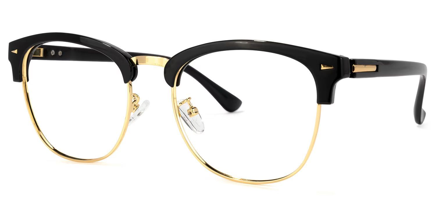Lasha Browline Black Eyeglasses with Oval Frame | ZEELOOL2