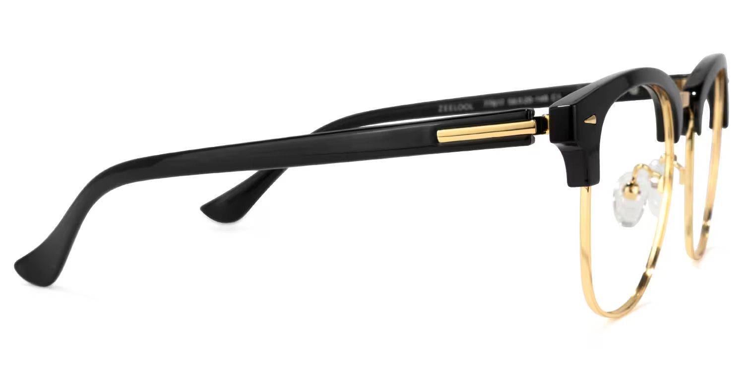 Lasha Browline Black Eyeglasses with Oval Frame | ZEELOOL3