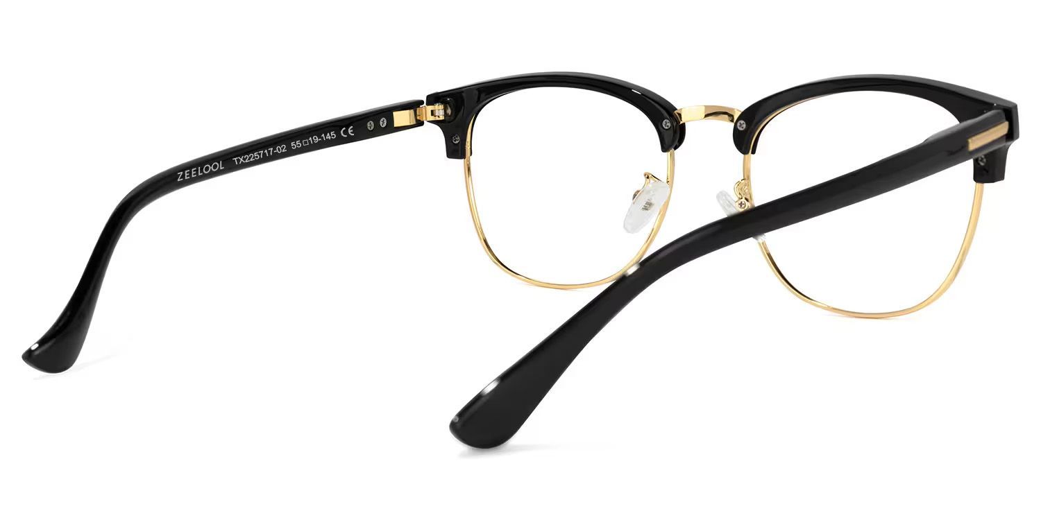 Lasha Browline Black Eyeglasses with Oval Frame | ZEELOOL4