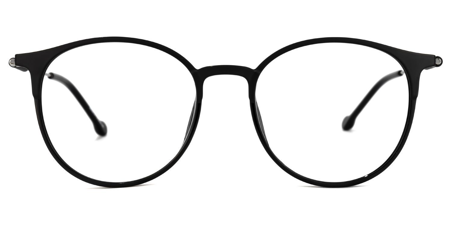 Gamble Round Black Frame Glasses | ZEELOOL0
