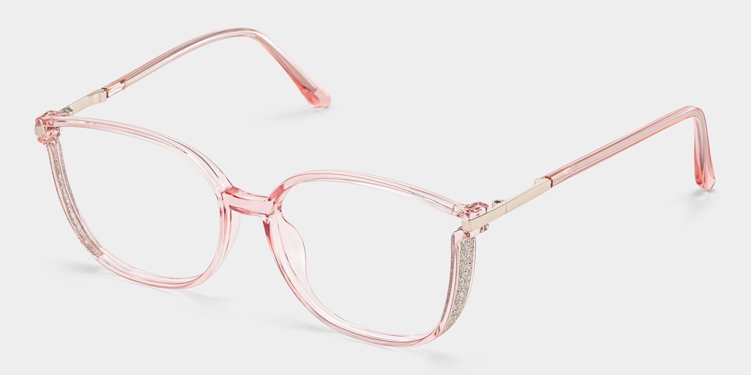 Rodz Light Pink Square Frame Glasses for Women | ZEELOOL2