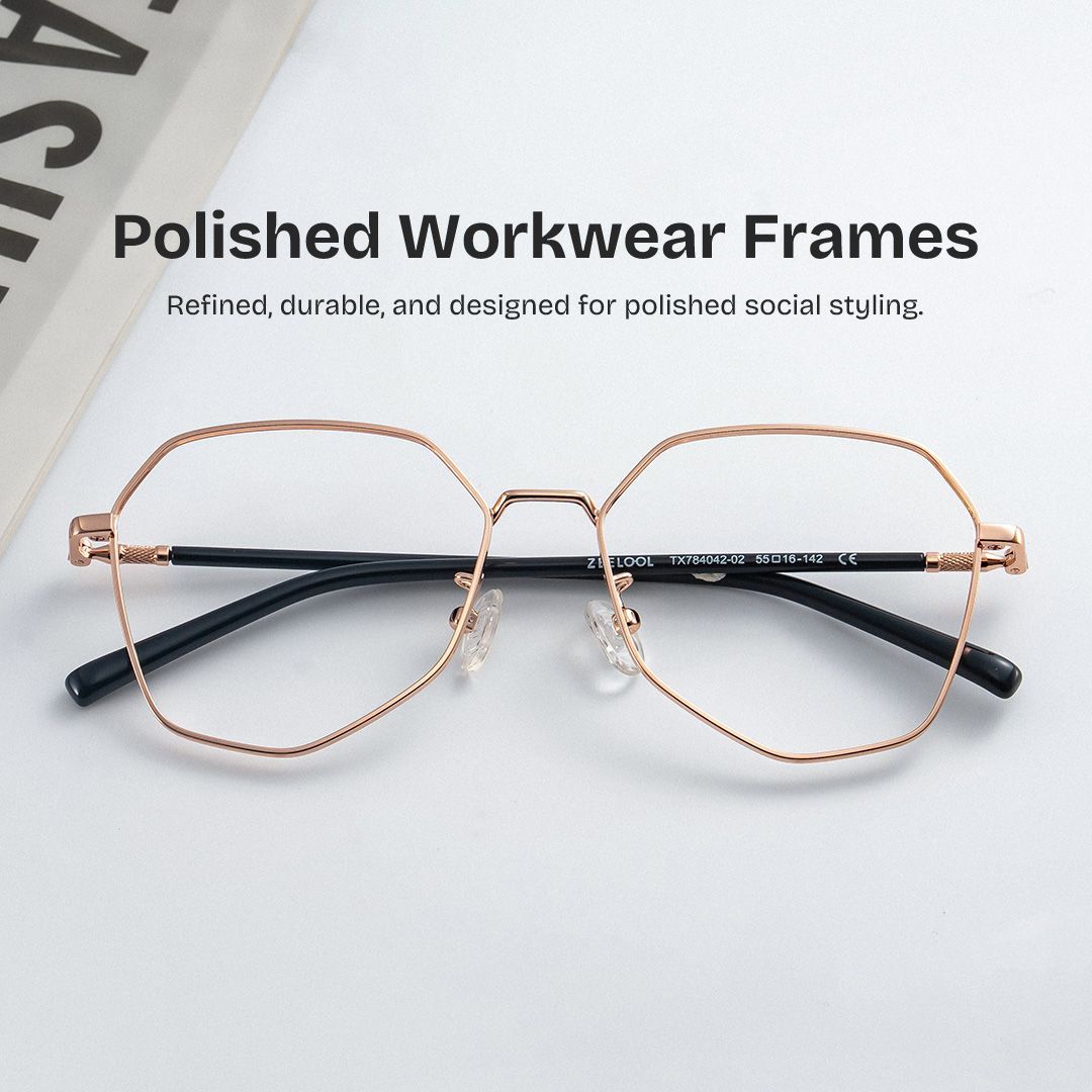 Bivins Geometric Gold Thin Frame Glasses | Zeelool0