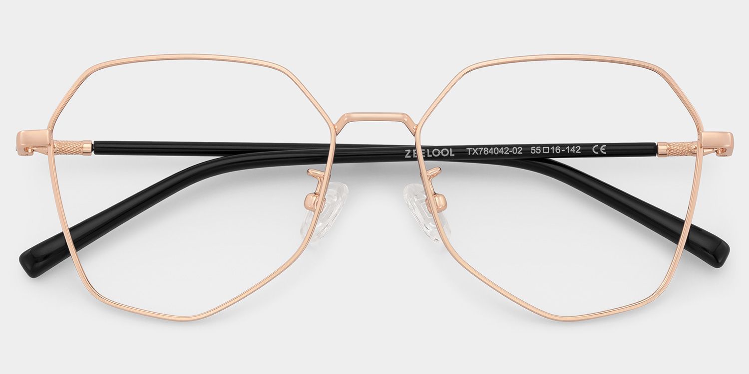 Bivins Geometric Gold Thin Frame Glasses | Zeelool2