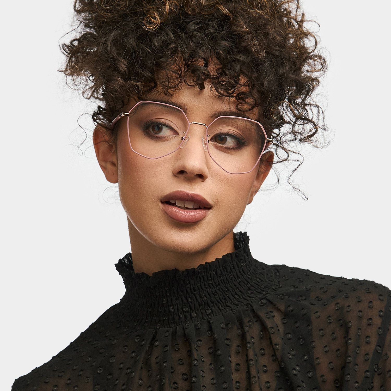 Bivins Geometric Pink Glasses | Zeelool Glasses0