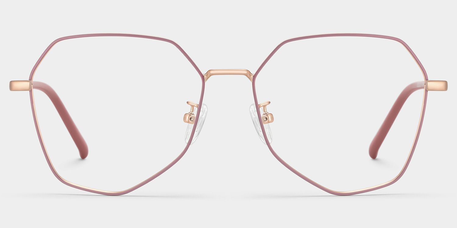 Bivins Geometric Pink Glasses | Zeelool Glasses2