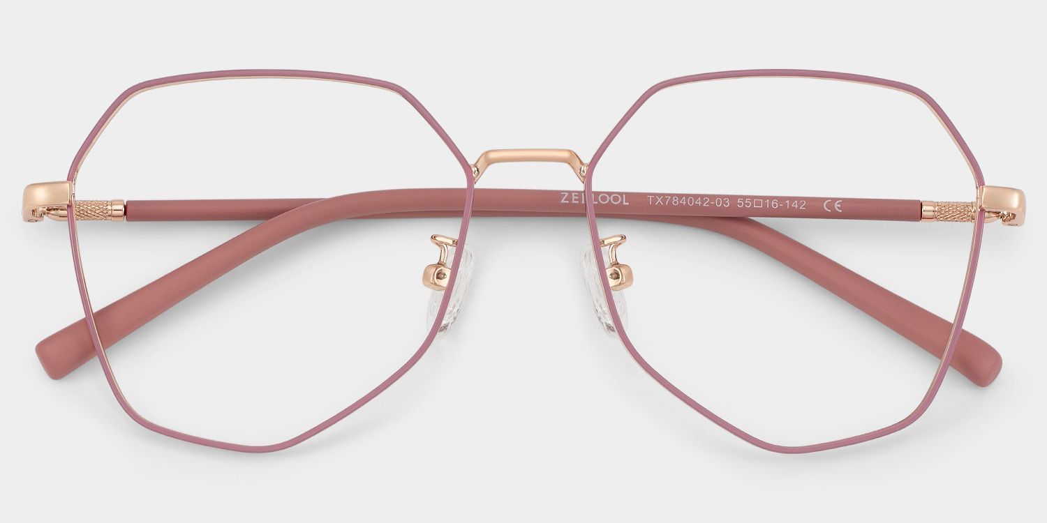 Bivins Geometric Pink Glasses | Zeelool Glasses3