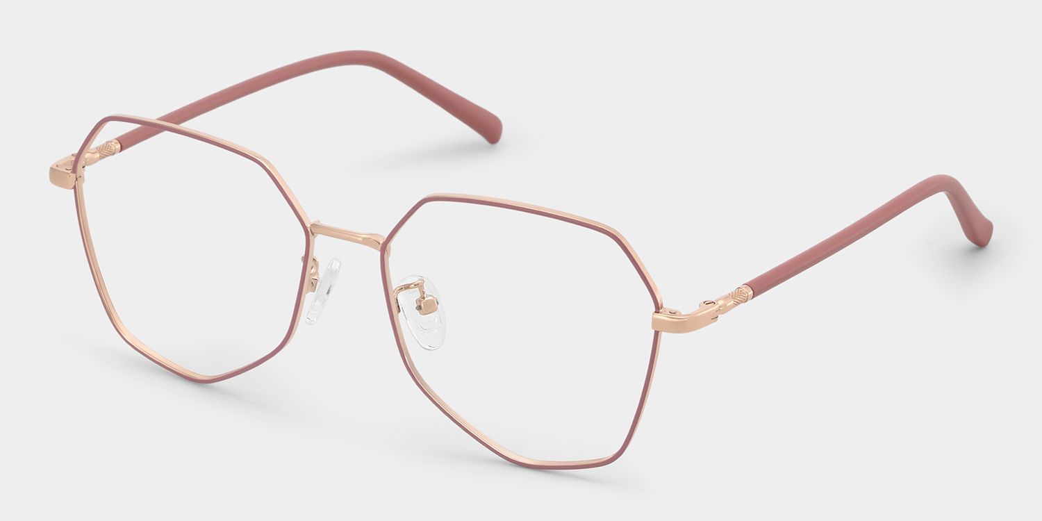 Bivins Geometric Pink Glasses | Zeelool Glasses4