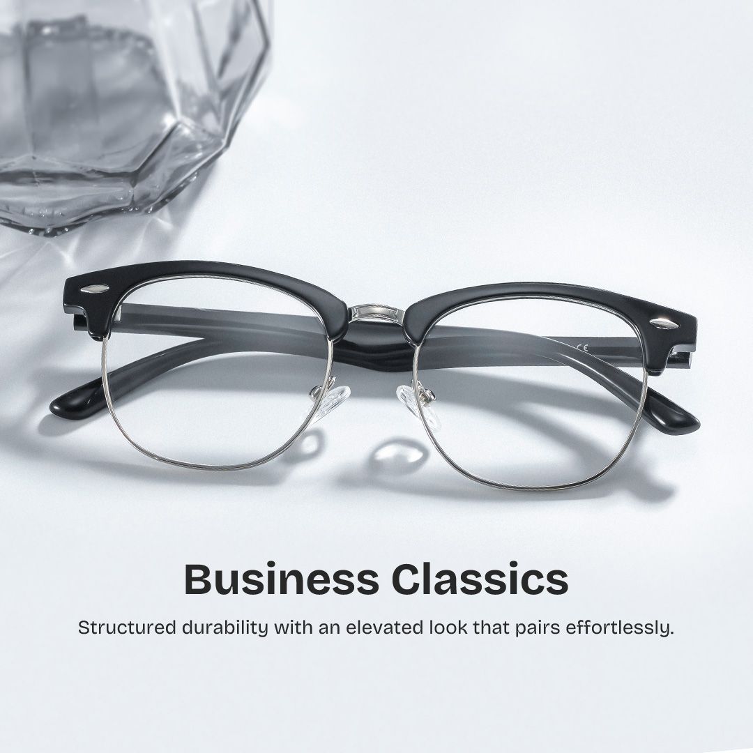 Hacker Browline Black Glasses | Zeelool Glasses0