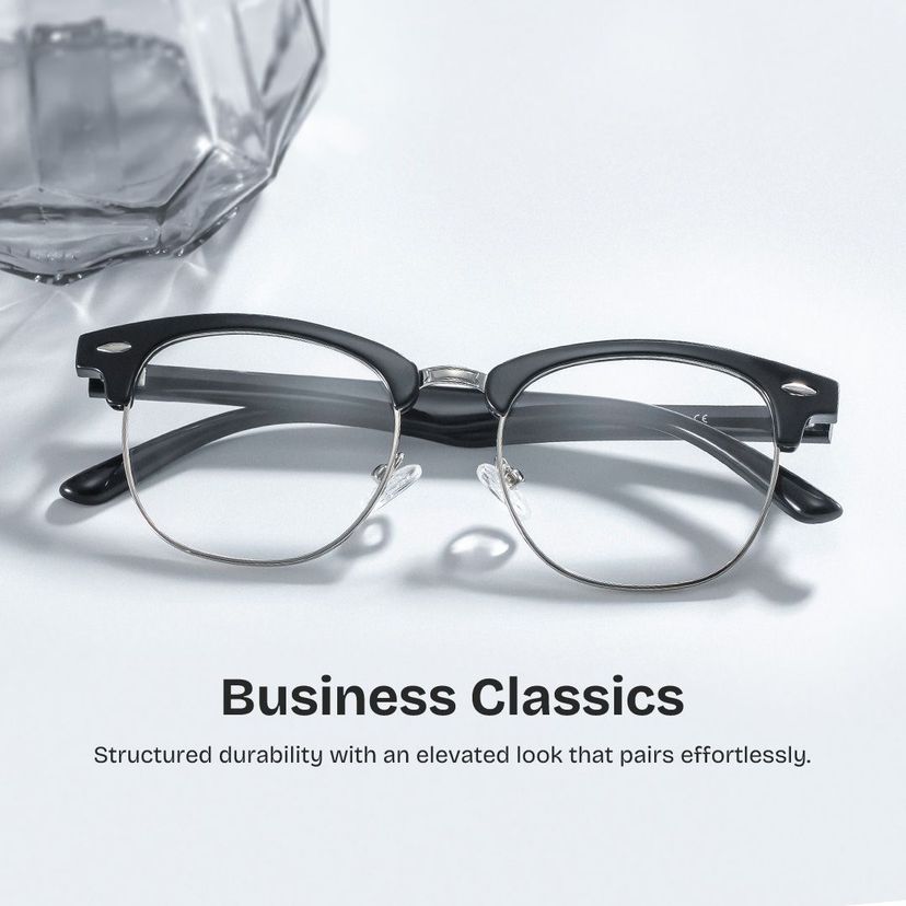 Hacker Browline Black Glasses