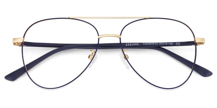Paige Aviator Blue-Gold Glasses