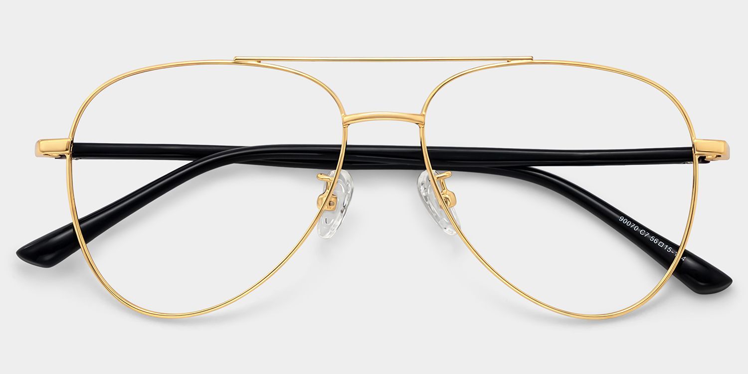Paige Aviator Gold Glasses | Zeelool Glasses2