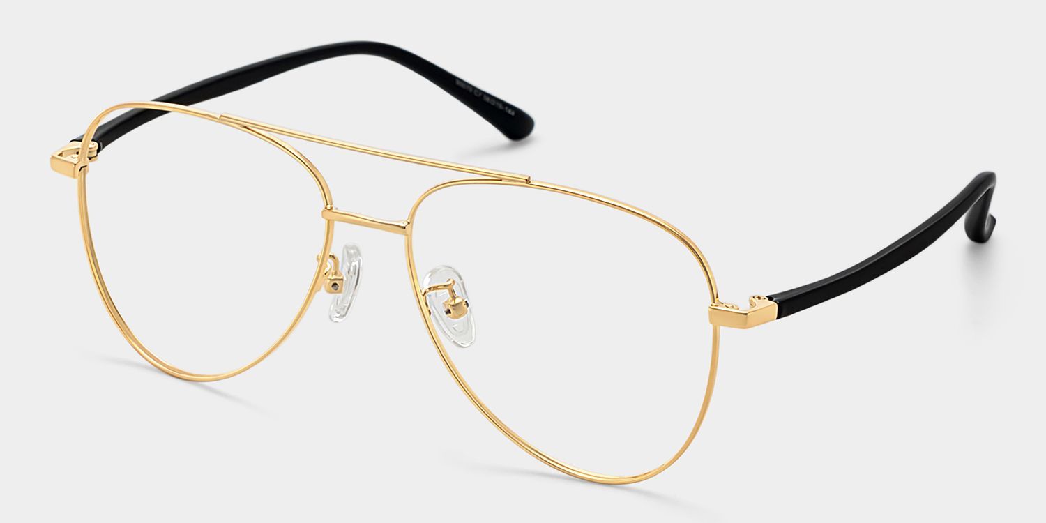 Paige Aviator Gold Glasses | Zeelool Glasses3