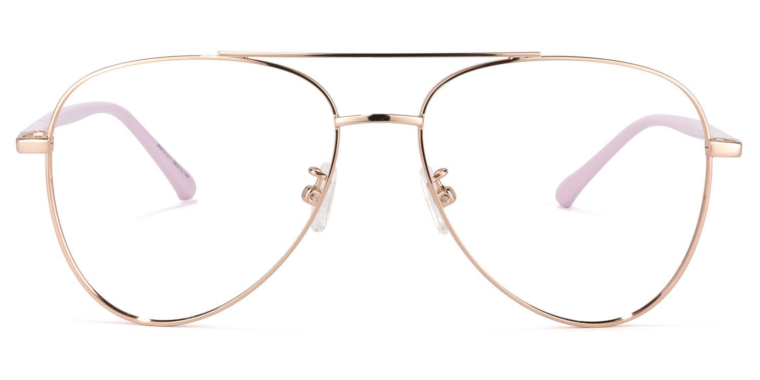 Paige Aviator Rose-Gold Glasses | Zeelool Glasses0