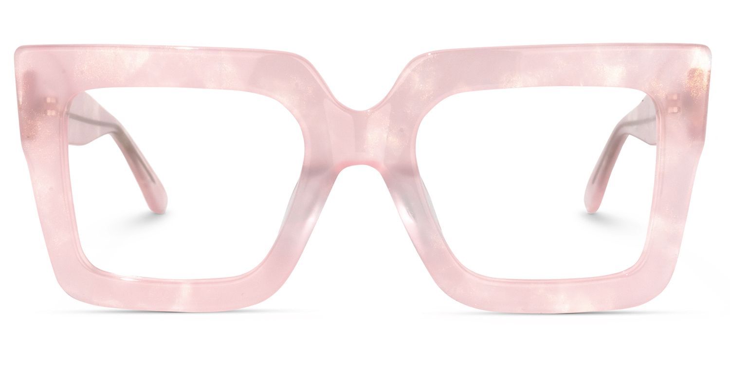 Brandon Square Pink Big Frame Glasses for Women | ZEELOOL0
