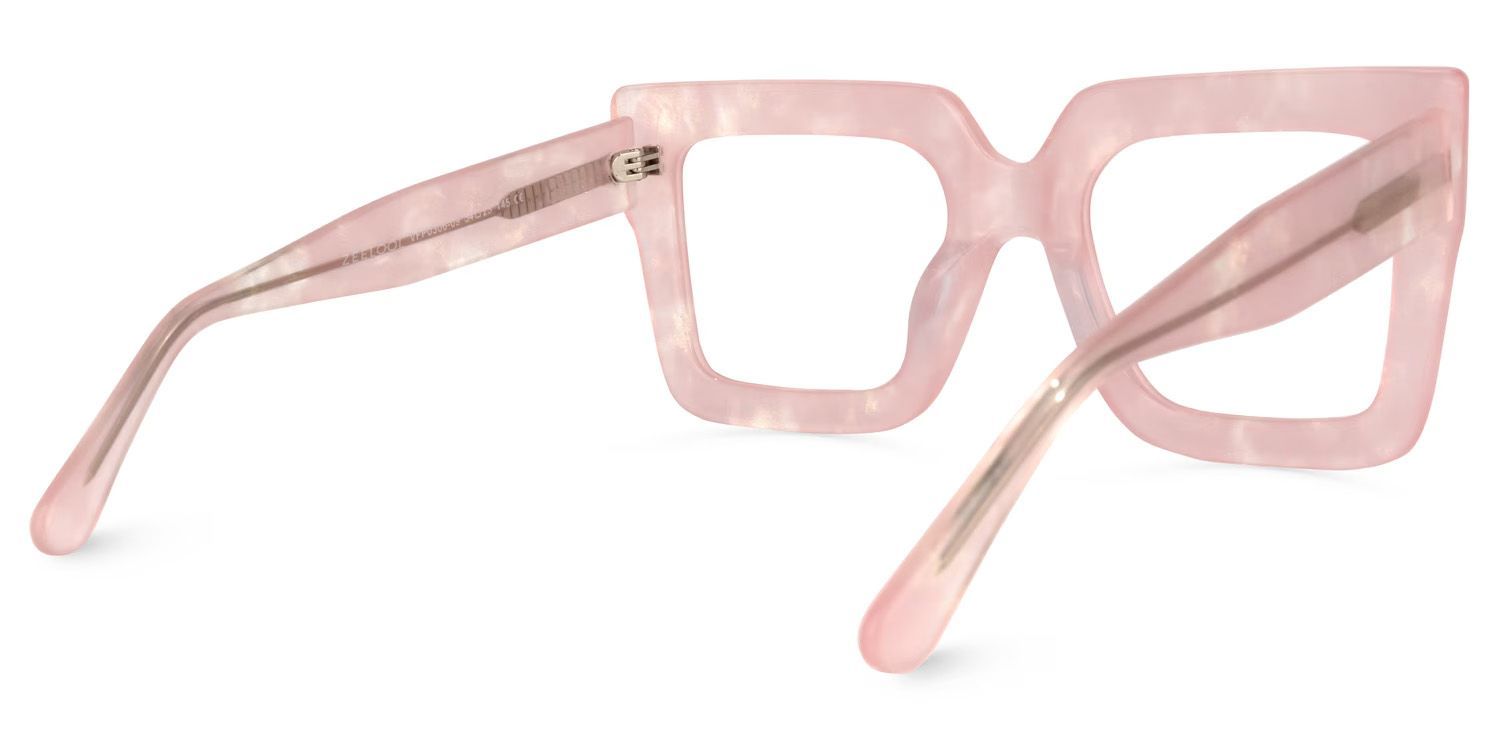 Brandon Square Pink Big Frame Glasses for Women | ZEELOOL4