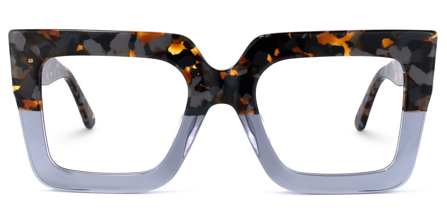 Brandon Square Gray Glasses with Two-Tone Frames | ZEELOOL1