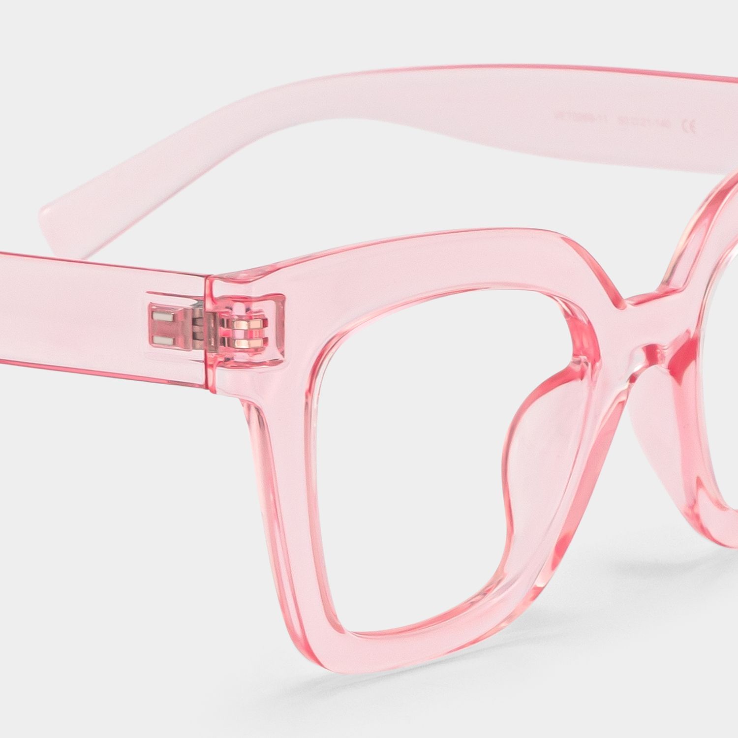 Malcolm Pink Translucent Glasses with Square Frames4