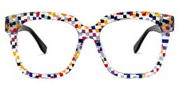 Xion Colorful-Point Square Glasses0
