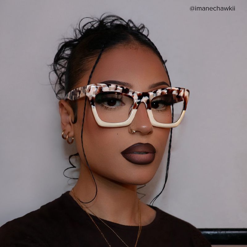 Benitez Square Two-Tone Frame and Prescription Glasses | ZEELOOL