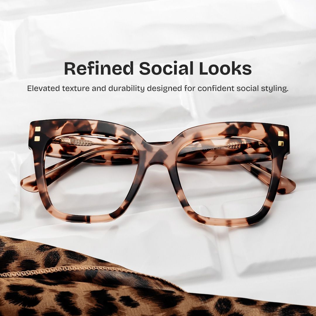 Minguela Square Cheetah Print Tortoise Glasses | ZEELOOL0