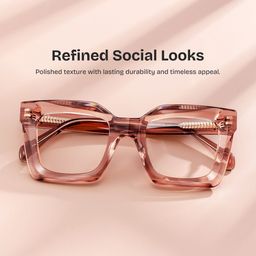 Lobo Beige Square Glasses0