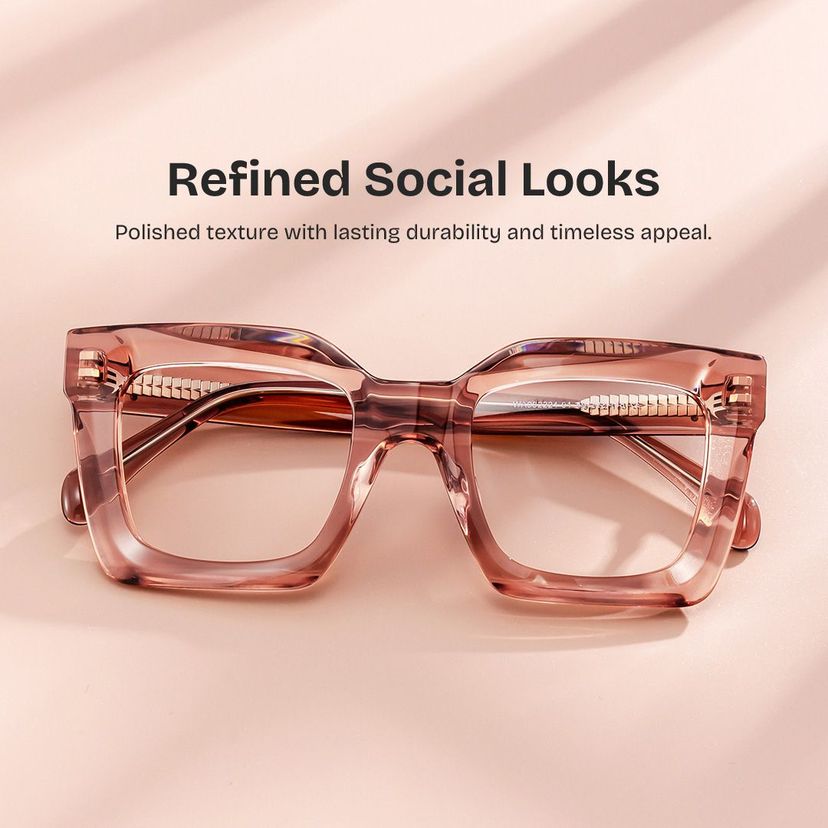 Lobo Square Beige Glasses