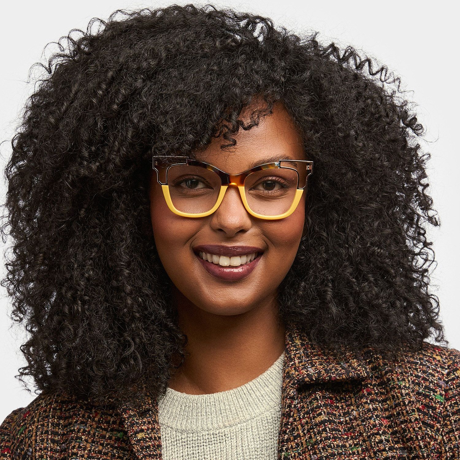 Rhoden Yellow Cateye Frame Glasses for Women | ZEELOOL0