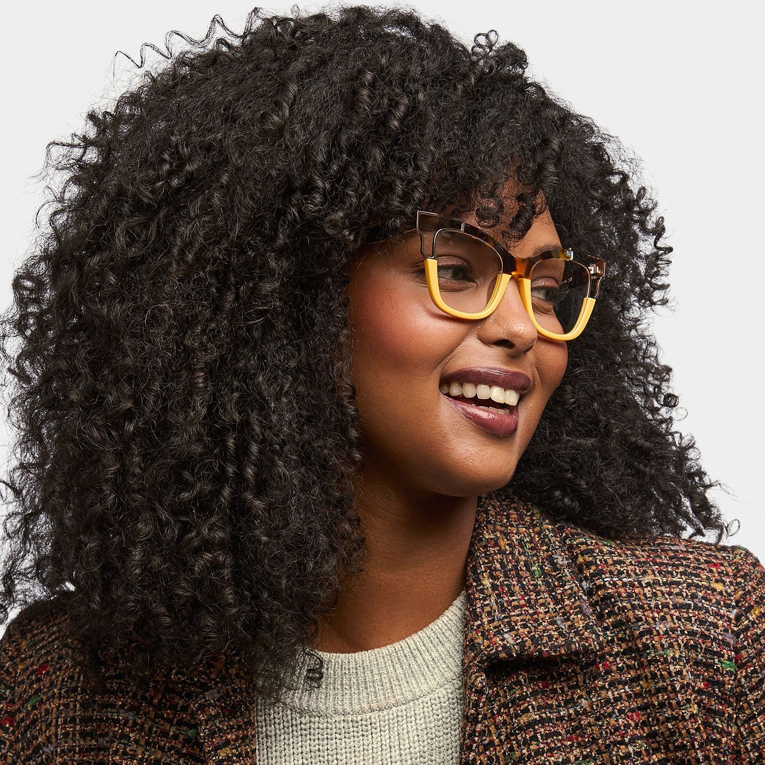 Rhoden Yellow Cateye Frame Glasses for Women | ZEELOOL1