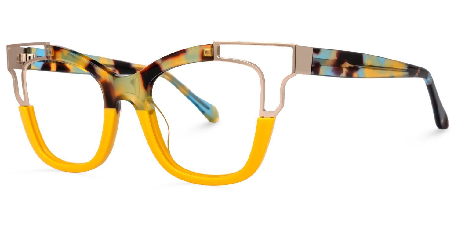 Rhoden Yellow Cateye Frame Glasses for Women | ZEELOOL3