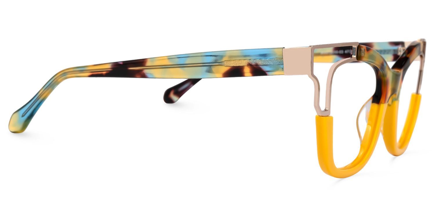 Rhoden Yellow Cateye Frame Glasses for Women | ZEELOOL4