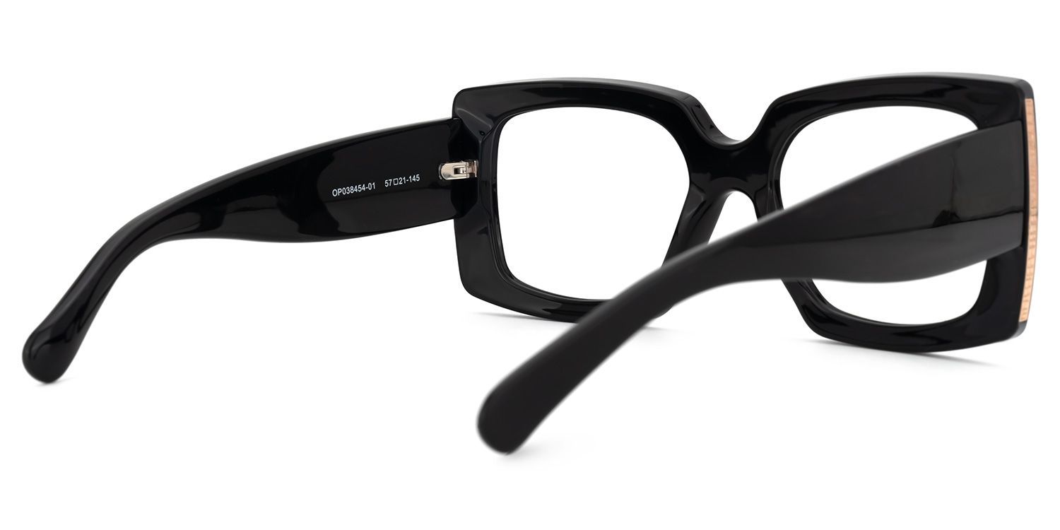 Borislav - Oversized Black Rectangle Glasses | Zeelool CA2