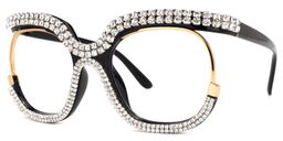 Veasley Square White Rhinestone Glasses1