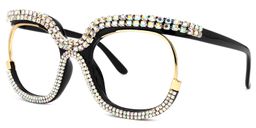 Veasley Square Multicolor Rhinestone Glasses1