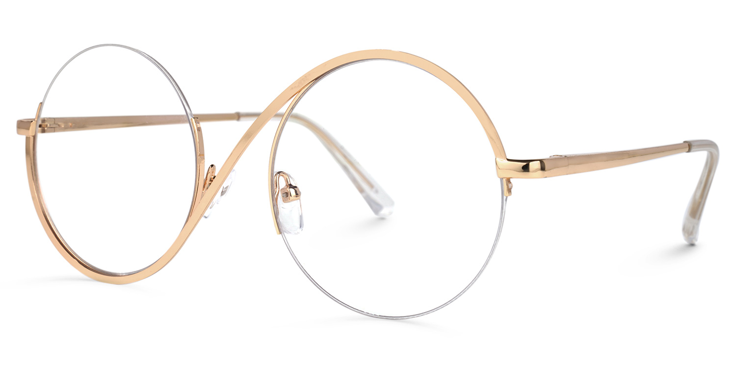 Flozif Round Gold Glasses1
